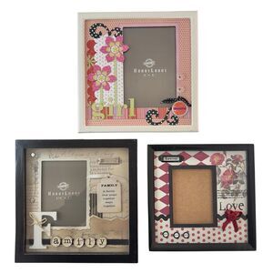Hobby Lobby Decorative Photo Frame Lot Girl Family Love 3 Frames Bundle NEW